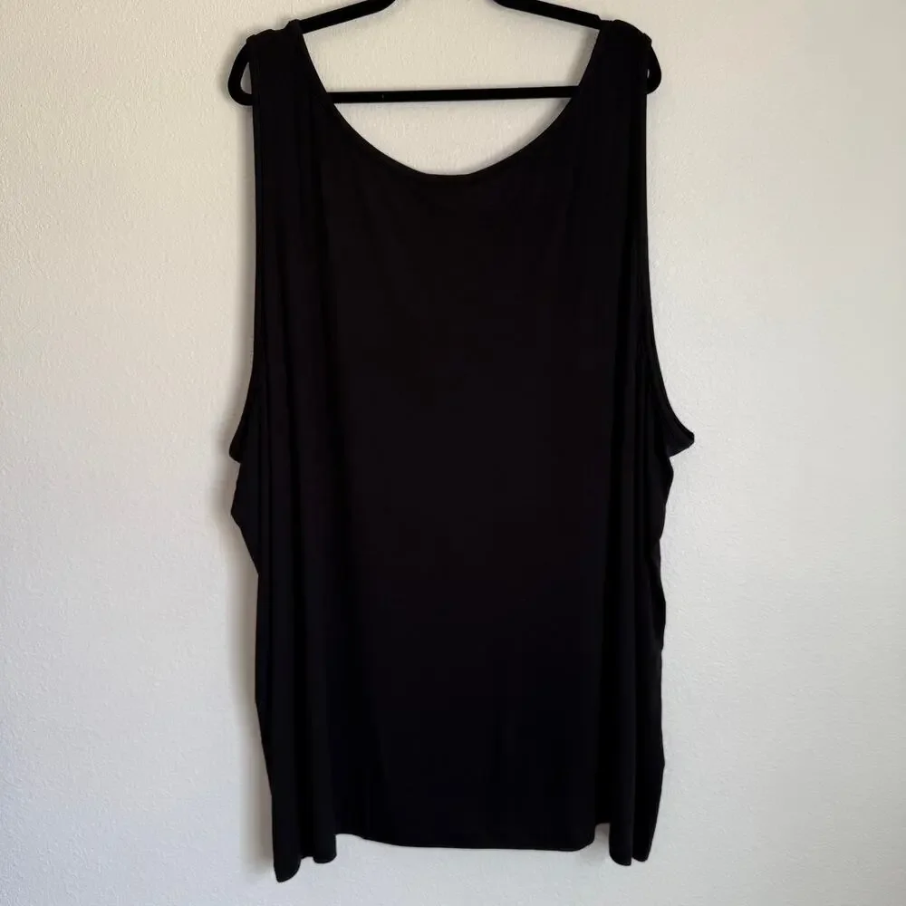 NWT Universal‎ Standard Sz 7X Foundation Ribbed Tank Top Solid Black Plus